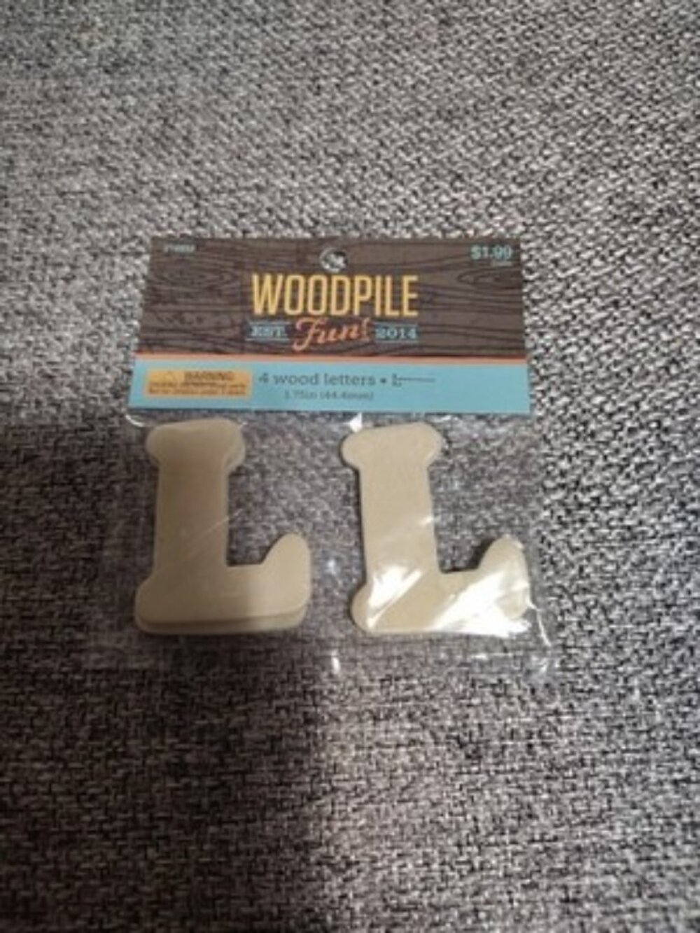 Hobby Lobby Woodpile 1.75” Wood Letters (4 Pieces Of Letter L) Still Sealed New
